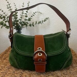 Vintage Y2K Coach Suede Soho hobo shoulder bag F10918 Brown Tan Purse